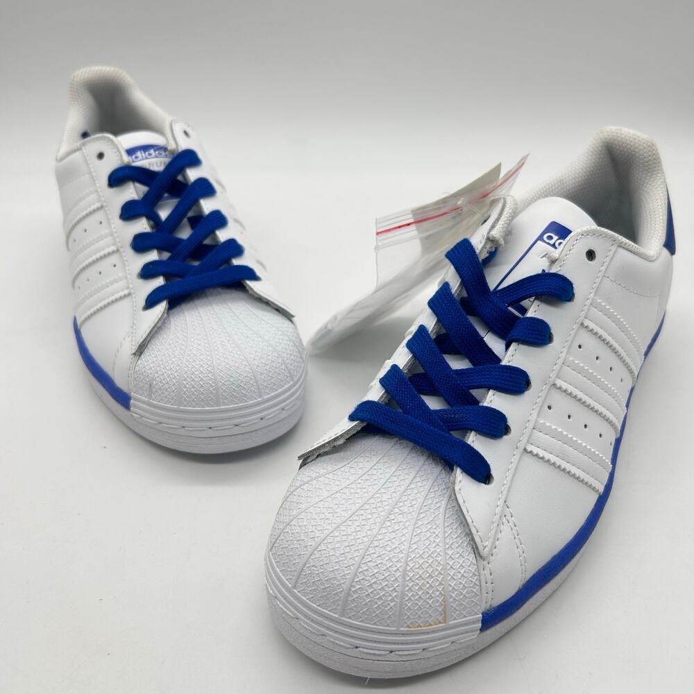 New Adidas Superstar Forum White Blue FV8275 Shell Toe Lace Up Sneakers Men 5